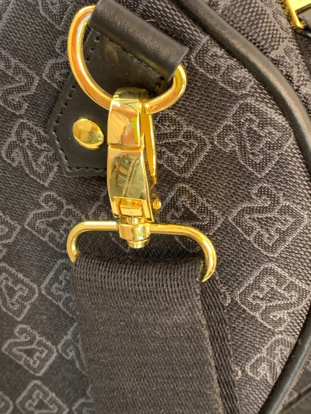 Air Jordan Monogram Duffle Bag Black Gold Logo 18